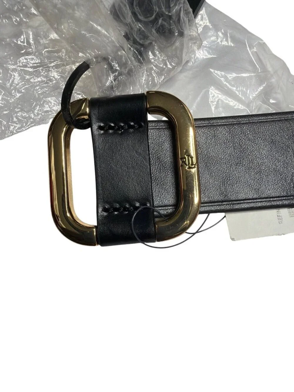 NWT Lauren Ralph Lauren Slide Buckle Leather Belt Black Size Small
